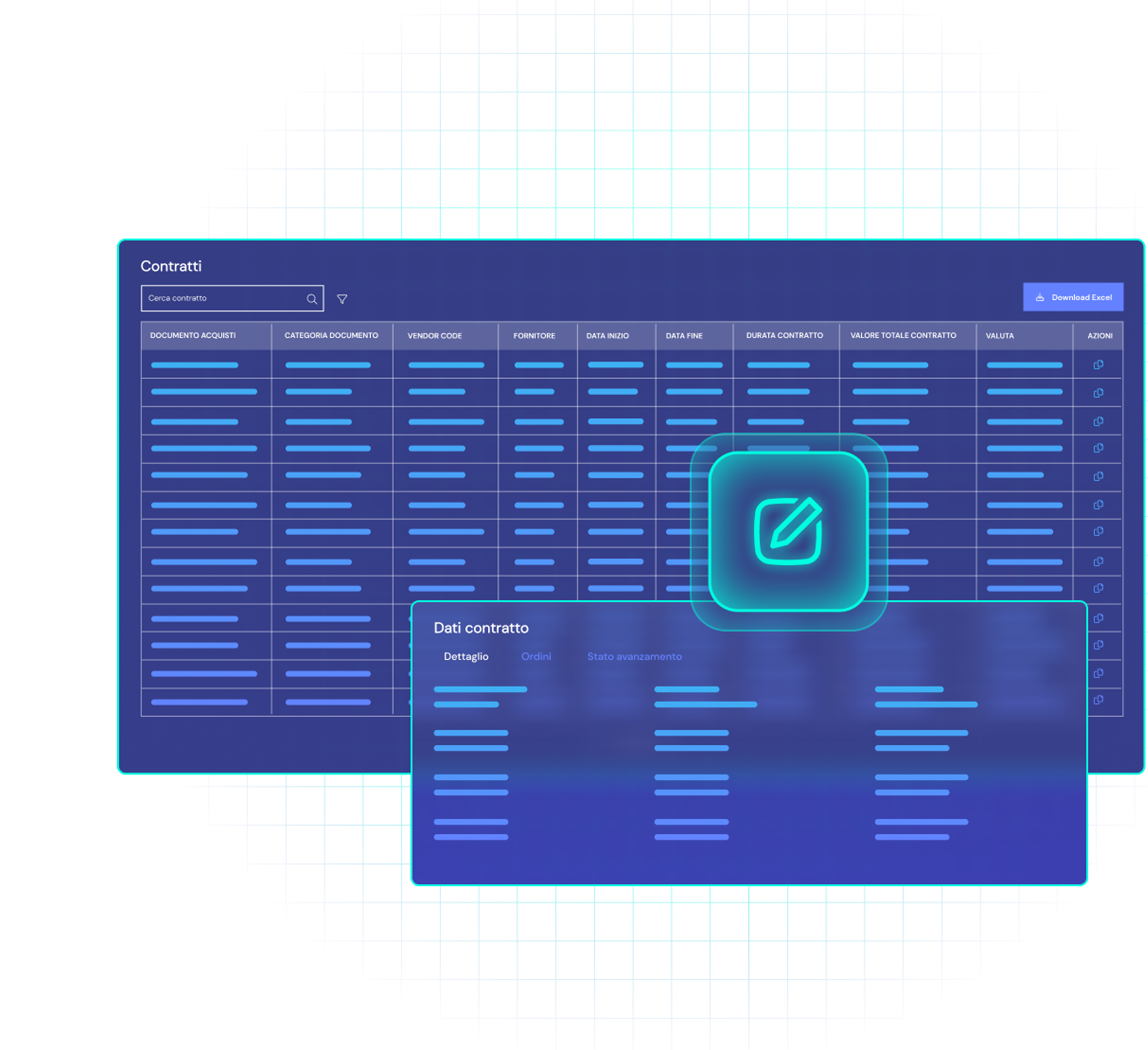 Contract management screen